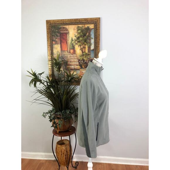 Port Authority Women Soft Fleece Jacket Gray Small Full Zipper Front High Neck - Picture 6 of 13